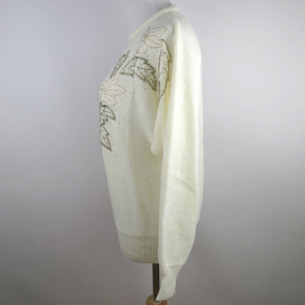 Vtg 80s Deadstock Beaded Sweater Size L - Picture 8 of 11
